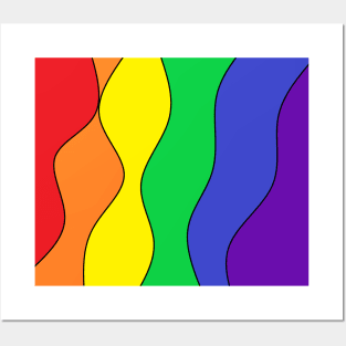 Wavy Rainbow Posters and Art